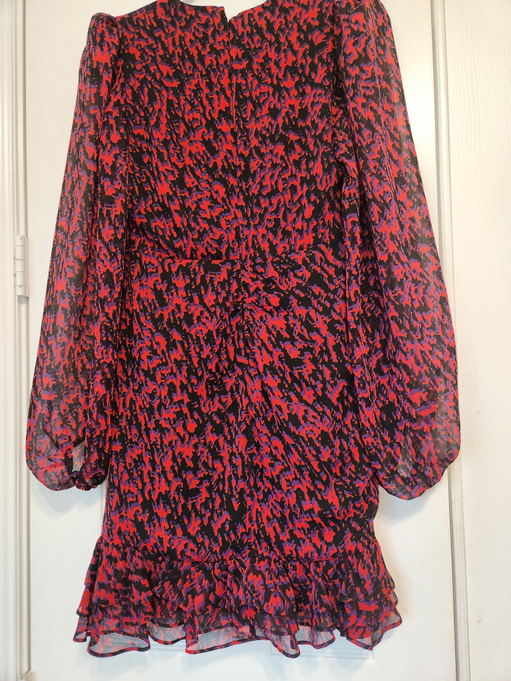Express Red, Purple & Black Abstract Ruffle Dress - Picture 5 of 6